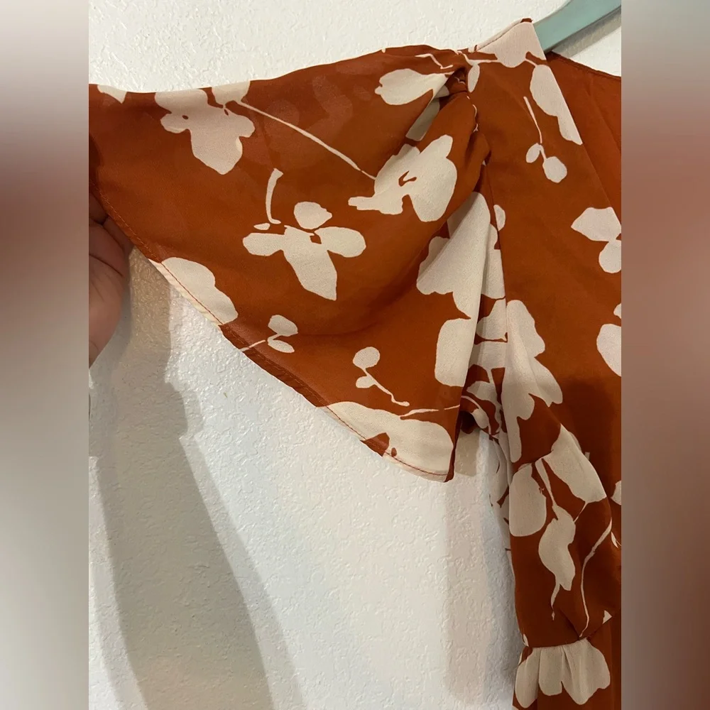 Abercrombie & Fitch Floral Orange Maxi Dress